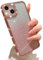 Galful Custodia con brillantini,compatibile con iPhone 15 Plus,ultra sottile,con brillantini,trasparente,in silicone TPU,protezione per fotocamera,per donne e ragazze-Rosa