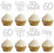 30Pcs Happy 60th Birthday Cupcake Toppers Silver Glitter Sixty Cake Toppers Cheers to 60 Years Old Birthday Cupcake Picks for 60th Birthday Anniversary Party Cake Decorations Supplies
