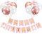 Luftballons Geburtstag Dekoration Set, Roségold Geburtstagsdeko Happy Birthday deko Banner Party Deko Geburtstag Set mit Roségold Luftballons Konfetti Ballons(RG)