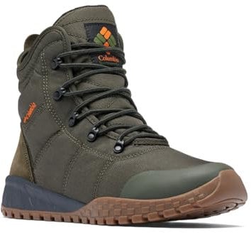 Columbia Fairbanks Omni-Heat, Stivali da Neve Uomo, Deep Olive/Desert Sun , 47 EU