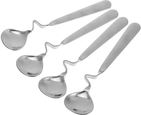 BESTonZON 12 Stk Honig-rührlöffel Metalllöffel Kaffeelöffel Aus Metall Esslöffel Bar Löffel Löffel Umrühren Puddingschaufel Löffel Mit Gebogenem Griff Rostfreier Stahl Nachtisch Würze
