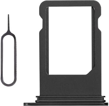 Risidamoy for iPhone 8 Plus Black SIM Card Adapter Replacement Single SIM Version 8Plus Single Card Slot Holder Part with Waterproof Rubber Ring SIM Ejector for A1864 A1897 A1898