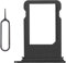 Risidamoy for iPhone 8 Plus Black SIM Card Adapter Replacement Single SIM Version 8Plus Single Card Slot Holder Part with Waterproof Rubber Ring SIM Ejector for A1864 A1897 A1898
