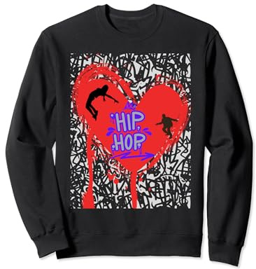 Hip Hop Heart Hipster Urban Art Big Red Heart Spray Paint Sweatshirt