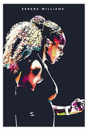 yiili Serena Williams Poster auf Leinwand, Wandkunst, Dekordruck, Bild Gemälde für Wohnzimmer, Schlafzimmer, Dekoration, ungerahmt, 30 x 45 cm