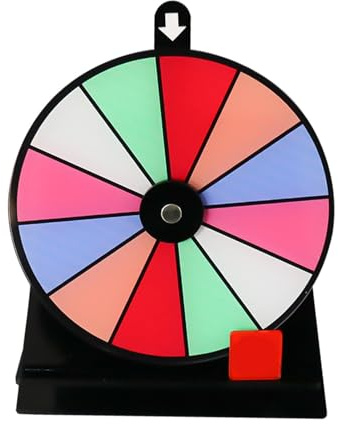 Glücksrad Zum Selbstgestalten, Drehen Sie Das Rad, Drehrad, Um Preise Zu Gewinnen, Rutschfester Radspinner Mit Abnehmbarem Ständer, Trocken Abwischbares Acrylbrett, Tisch-Preisrad Mit 12 Fächern