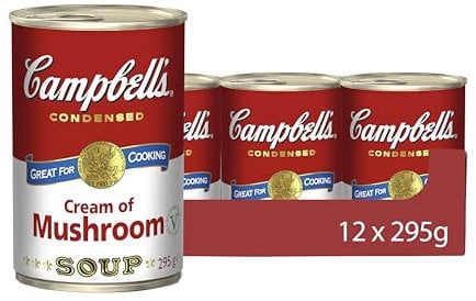 Campbells Condensed Soup, Cream of Mushroom Soup, Tinned, 12 Pack