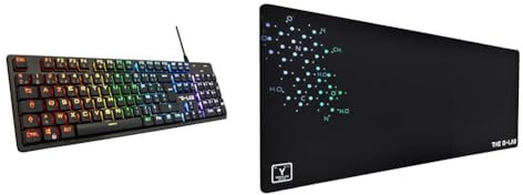 The G-Lab Keyz Platinium Clavier Mécanique Gamer AZERTY FR Red Switch Low Profile & Pad Yttrium – Tapis de Souris XXL 900 * 400 * 4Mm – Grand Tapis de Souris Gaming