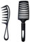 Ruayia Lockenbürste Denman Kit, Curl Brush Haarbürste Strähnenkamm Wide Tooth Comb, Lockenkamm Laubsägearbeiten Zahnkämme Hai Zahnkamm Frauen Männer Salon Lockenbürste Grobzinkiger Kamm - Schwarz