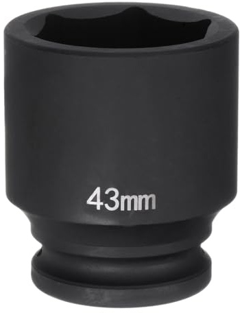 QUARKZMAN Llave de Impacto de 6 Puntos Deep 3/4 Drive 43mm Métrica 40Cr Aleación de Acero Husillo Tuerca de Eje Llave de Impacto