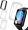 ivoler 3 Stücke Hülle mit Schutzfolie für Huawei Watch Fit 2, Vollständige Abdeckung Stoßfest Kratzfest Schutzhülle Ultradünne Weiche TPU Displayschutz Case, 2 Klar + 1 Schwarz