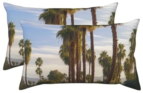 2 Pack King Size Pillow Cases for Hair and Skin Soft Breathable Pillow Case Covers with Envelop Closure Palm Tree Golf Course Pillowcase 20x36 Inches Pillow Covers for Sleeping Gift