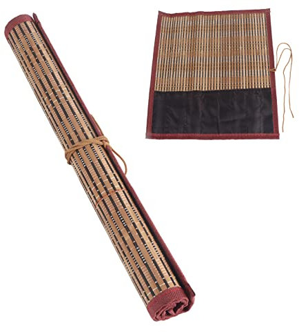Baxnore Artist Paint Brush Holder, Art Brush Roll up Bamboo Pouch, Pencil Makeup Roll up Storage Pouch, Artist Paint Brush Roll for Curtain Pack Art Supplies