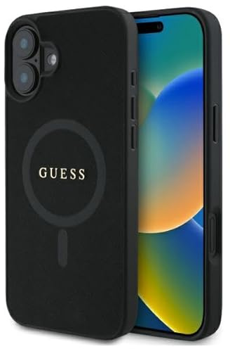 CG MOBILE Guess GUHMP16SPSAHMCK Hülle für iPhone 16 6.1 schwarz Saffiano Classic Logo