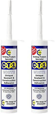 CT1 White TRIBRID Multi-Purpose 6 Pack - Bathroom, Shower & Window Sealant - Odourless - Anti Mould Waterproofing Sealant Adhesive - Vibration Resistant & Flexible - 290ml