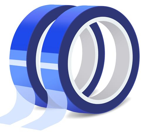 Fyguard 2 Rollen Hitzebeständiges Klebeband 20 MM X 30 M Blau | PET-Material, Bis 220 °C Hitzebeständig, Rückstandsfrei Abziehbar, Für Sublimation, Heißpresse Und Elektronik