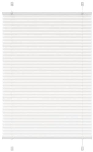vidaXL Plissee Weiß 100x150 cm Stoffbreite 99,4 cm Polyester, Faltrollo, Klemmfix, Plisseerollo, Jalousie, Rollo, Plisseerollo für Fenster