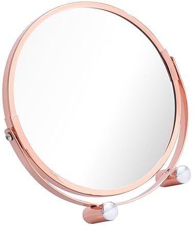 TLTDSMYF Rose Gold Vanity Mirror Tabletop Makeup Mirror Delicate Mirror Girl Makeup Mirror Tabletop Mirror Cosmetic Mirror Stand Mirror Standing Mirror Desktop Glass to Rotate