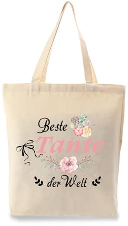 Muttertagsgeschenk für Tante,Tante Geschenk,Geschenke Tante Von Kind,Geschenk für Tante Geburtstag,Beste Tante Geschenke Personalisiert Stoffbeutel,Beste Tante der Welt Geschenke,Einkaufstaschen