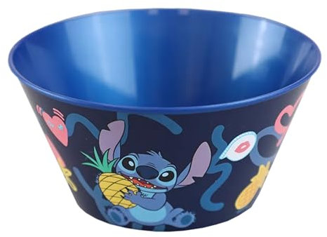 Bol en plastique imprimé Stitch, 700 ml, bol de riz pour enfants sans BPA, vaisselle réutilisable, bol à collation pour enfants, bol à fruits léger pour enfants de 4 ans et plus