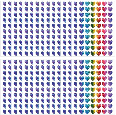 Landrain 1800 Stück Glitzer Herz Aufkleber, Selbstklebend Herz Sticker, 13mm Herzaufkleber für Valentinstag Ostern Hochzeit Gästebuch Geschenkbeutel (Bunt)