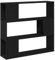 vidaXL Schwarzes Eichen-Display-Regal 100 x 24 x 94 cm Stylisches Regal aus Spanplatte 3 Regale Coole Aufbewahrung für Wohnzimmer und Arbeitszimmer, dekoratives Organisieren, Möbel für Innenräume