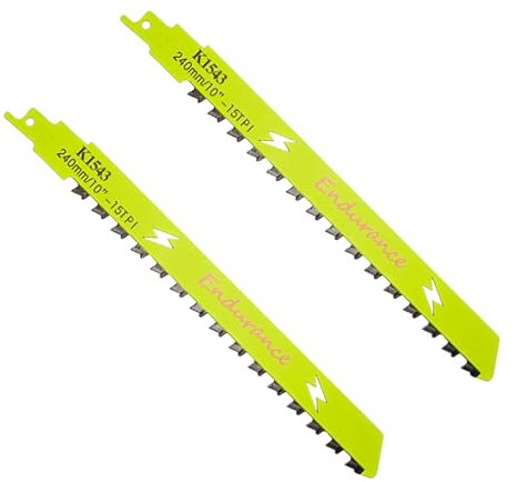 Ruaizel 2Pcs Reciprocating Saw Blade, Universal Masonry Reciprocating Saw, Scorpion Saw Blades for Cutting Brick Block Cement Board (Yellow) (10inch)
