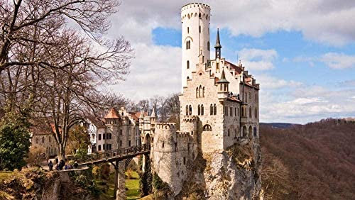 Puzzles 2000 Teile für Erwachsene und Kinder Lichtenstein Schloss Deutschland Pädagogische Dekompressionsspiele Freizeitpuzzle Landschaftspuzzles Spielzeug 70x100CM