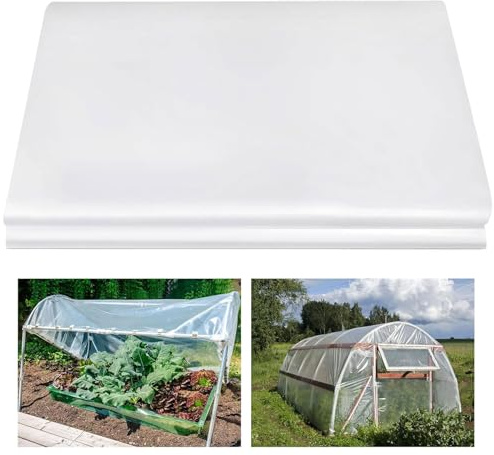 Telo Serra Trasparente,Telo per Serra Trasparente, 2 x 3M Telo Protettivo per Serra Polietilene,Telo Protettivo per Serra,Copertura in Plastica della Serra,Riutilizzabile Telo Serra Trasparente