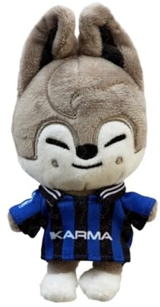 Generisch Sk-zoo Plüsch Schlüsselanhänger 'Karma' Schlüsselring 7 * 9 cm stray-kids 'STAY' skz Wolf Chan Jiniret Bbokari Leebit Schlüsselbund Anhänger (Wolf Chan)