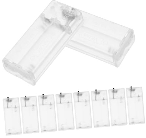 Hoement 10 Stück Transparentes Batteriefach 2 Stück Aa mit Timer aus Abs Ersatz Batteriegehäuse für Lichterketten Sicher und Kompakt