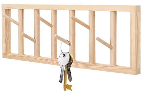 Generisch Porte-manteau mural | Pivotant à 360° et peu encombrant – Porte-manteau mural en bois pour serviettes, sacs, clés, salon, chambre à coucher, cuisine, couloir, décoration ferme