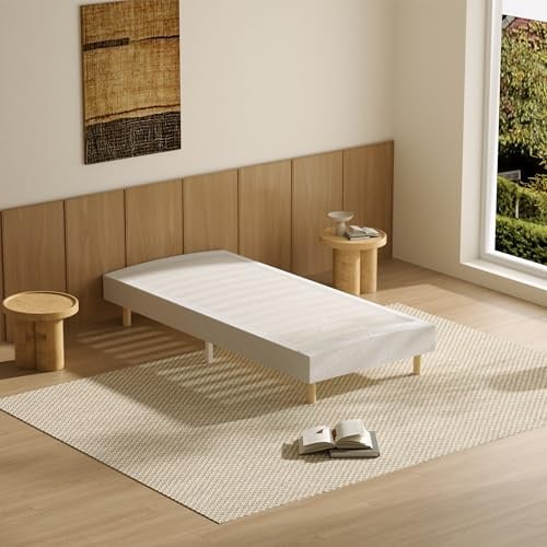 DEWINNER Sommier 90x200 | Sommier Tapissier | Lit 90x200 avec Sommier | 14 Lattes avec 6 Pieds | Hauteur du Cadre de Lit 29 cm | Support Confortable pour Matelas 90 x 200