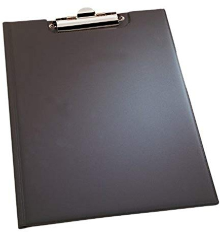 Durable Blockmappe Schreibmappe A5 Metallklemme, schwarz, 235901 | Klemmbrettmappe für Dokumente, 180 x 245 mm, kartonverstärktes Weich-PVC, stabile Klemme kopfseitig