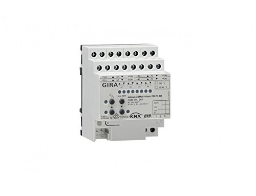Gira 103900 Jalousieaktor 4-Fach 230V AC, KNX Einflächenbedienung REG