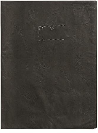Calligraphe 72207C - Heftumschlag / Heftschoner / Hefthülle Calligraphe mit Feinkörnung und Lederoptik, DIN A4 21x29,7 cm, Etikettenhalter, aus PVC blickdicht und strapazierfähig, Schwarz, 1 Stück