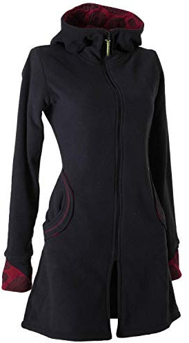 Vishes - Alternative Bekleidung - Warmer Elfen Kurzmantel mit Zipfelkapuze schwarz 36