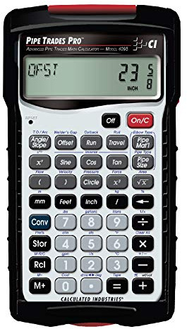 Calculated Industries 4095 Pipe Trades Pro Advanced Pipe Layout and Design Math Calculator Tool for Pipefitters, Steamfitters, Sprinklerfitters and Welders | Built-in Pipe Data for 7 Materials , White