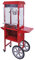 KuKoo Retro Popcornmaschine Popcorn Maker Party Popcornautomat mit Wagen dekorative Innenbeleuchtung Popcorn-Maschine Veranstaltungen Kino Rot