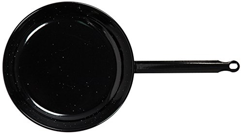 VAELLO 26 cm Enamelled Steel Pan Valenciana Sartén de Acero esmaltado, Negro