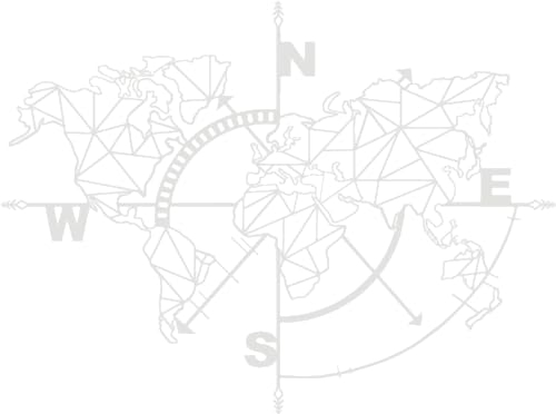 Weltkarte aus Metall, Kompass, Wanddekoration, aus Metall, mit Metallzeichen, Weltkarte, Wanddekoration aus Metall, Metall, weiß, 140 x 104 cm