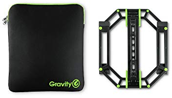 Gravity LTS 01 B SET 1 - Verstellbarer Ständer für Laptops und Controller inklusive Neopren-Schutztasche, schwarz
