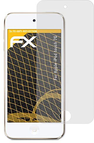 atFoliX Displayfolie kompatibel mit Apple iPod touch 7G Schutzfolie, entspiegelnde und stoßdämpfende FX Folie (3X)