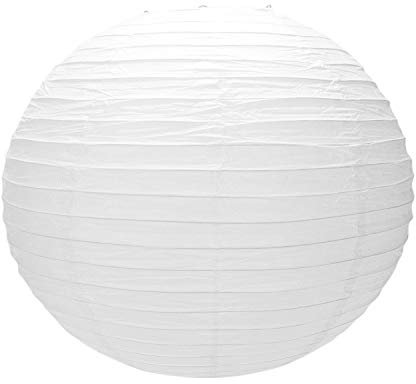 REFURBISHHOUSE 1 X Pantalla de Linterna de Papel Japonesa China Para Boda de Fiesta, 50 Cm (20 Pulgada) Blanco Crema