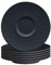Villeroy & Boch Manufacture Rock Café au Lait Untertassen 6er Set, Milchkaffee-Untertasse ø 17 cm, Geschirr in Schiefer-Optik, Premium Porzellan, Schwarz