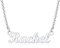 Custom4U Damen Halskette mit Namen Rachel in Carrie Stil Namenskette Silber Frauen Mädchen Edelstahl Namensketten 45cm+5cm für Freundin, Mutter, Schwester