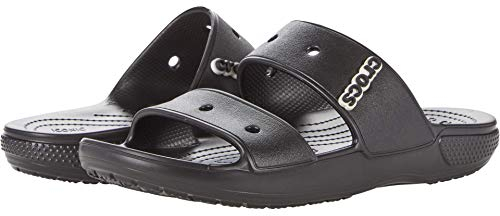 Crocs Classic Sandal, Unisex-Adult Sandal Two Strap Slip On Sliders, in Black, Size M4W5 UK