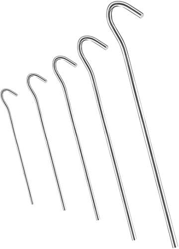 18x Anti-ROST Zeltheringe Ø 4 mm, Länge 230 mm - Rundes Profil | Heringe | Erdnägel | Bodenanker aus verzinktem Stahl zur Befestigung & Fixierung von Zelten beim Camping (18)