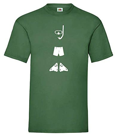 Schnorchel Set Männer T-Shirt Flaschengrün 3XL