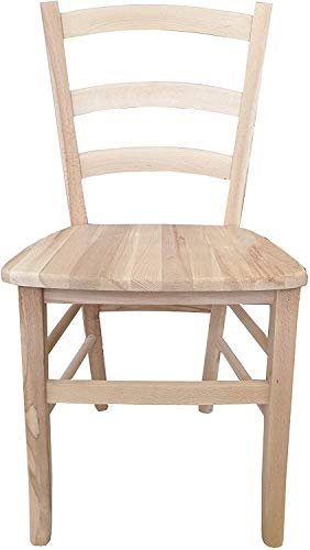 Sedia Venezia Paesana, Legno Massello, Vari Sedute e Colori, Imbottita Paglia o Massello Cucina Casa Ristorante Agriturismo, Alta qualità, Ordine Minimo 2 Pezzi (Grezza, Massello)